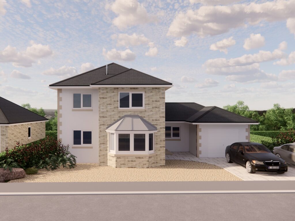 Streetview of plot 4 4 bedroom detached house for sale vvillage MEadows Lowick
