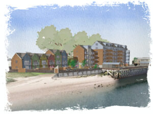 Artist impression of Spittal Quay Waterfront Development