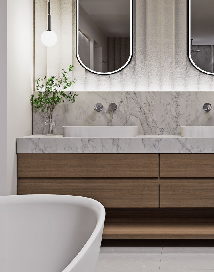 A bespoke vanity unit at Sandbank, the luxury new development in Spittal