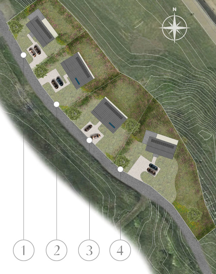 Site plan fr luxury new development Sandbank at Spittal