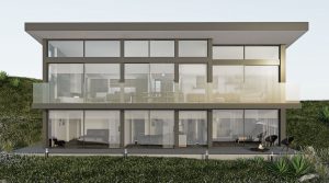stunning glazed facade of luxury new develoment Sandbank in Spittal